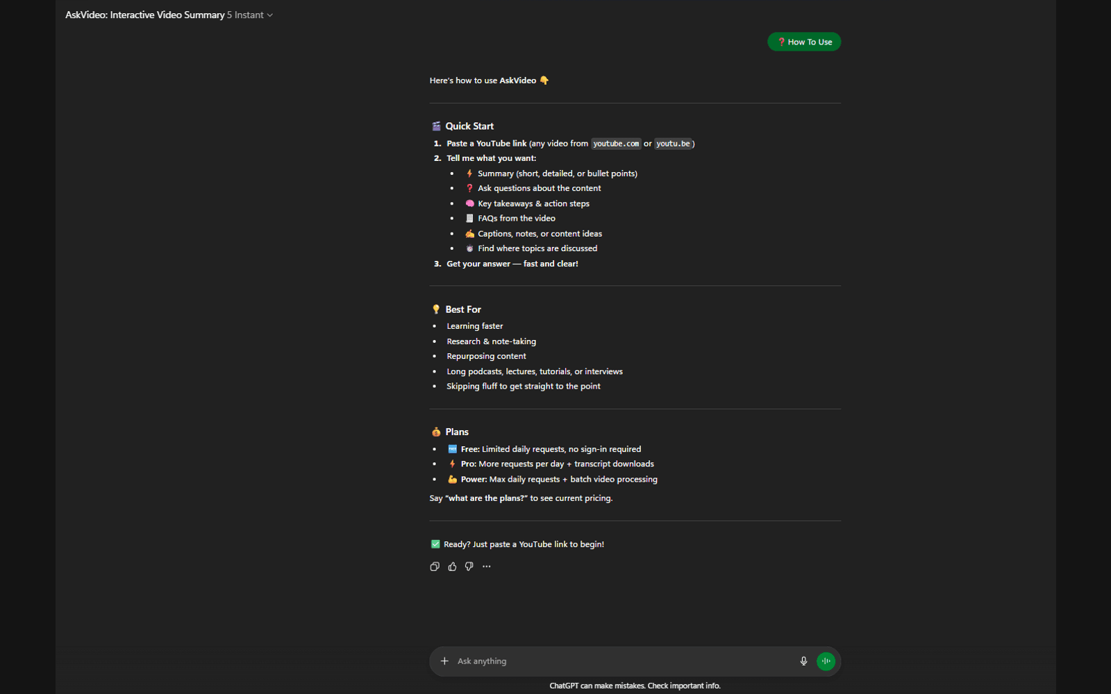 Searchable transcript view with timestamps